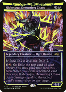 Hidetsugu, Devouring Chaos (Neon Yellow) (WPN Exclusive): (Showcase) [Kamigawa: Neon Dynasty] Foil