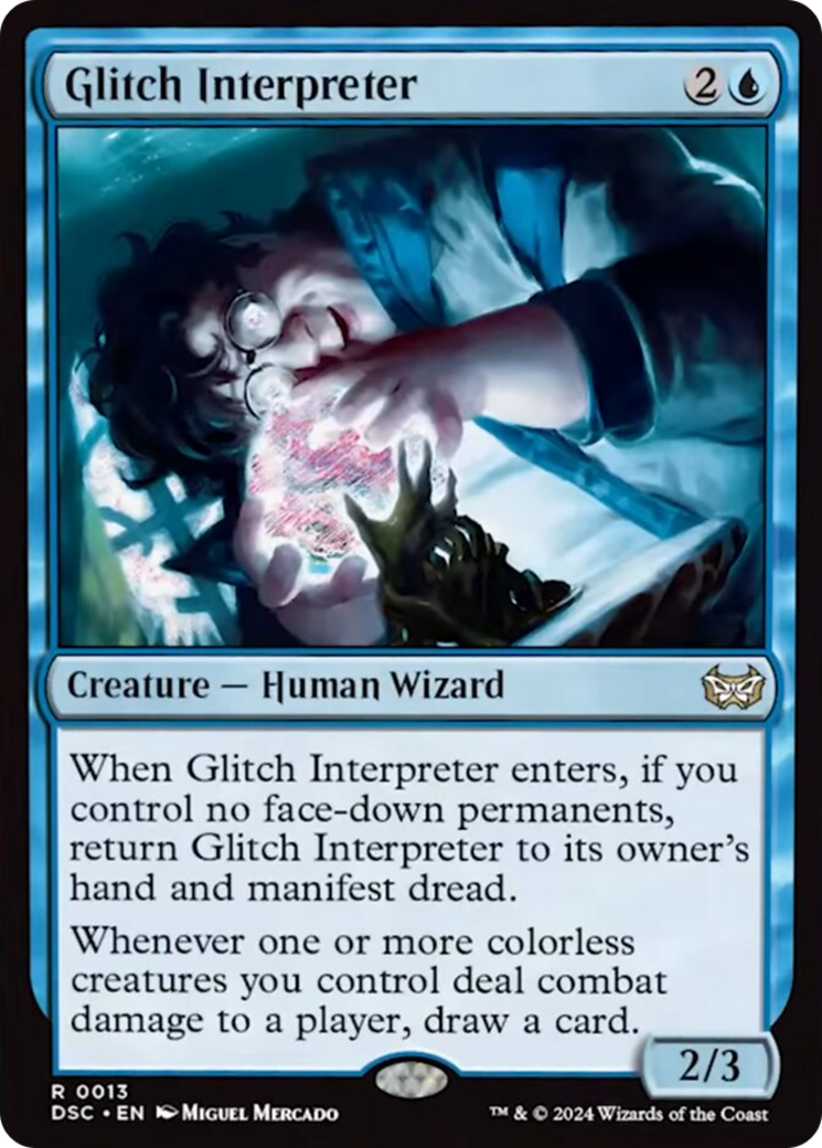 house of horror mtg card list Glitch Interpreter (Extended Art) [Duskmourn: House of Horror Commande