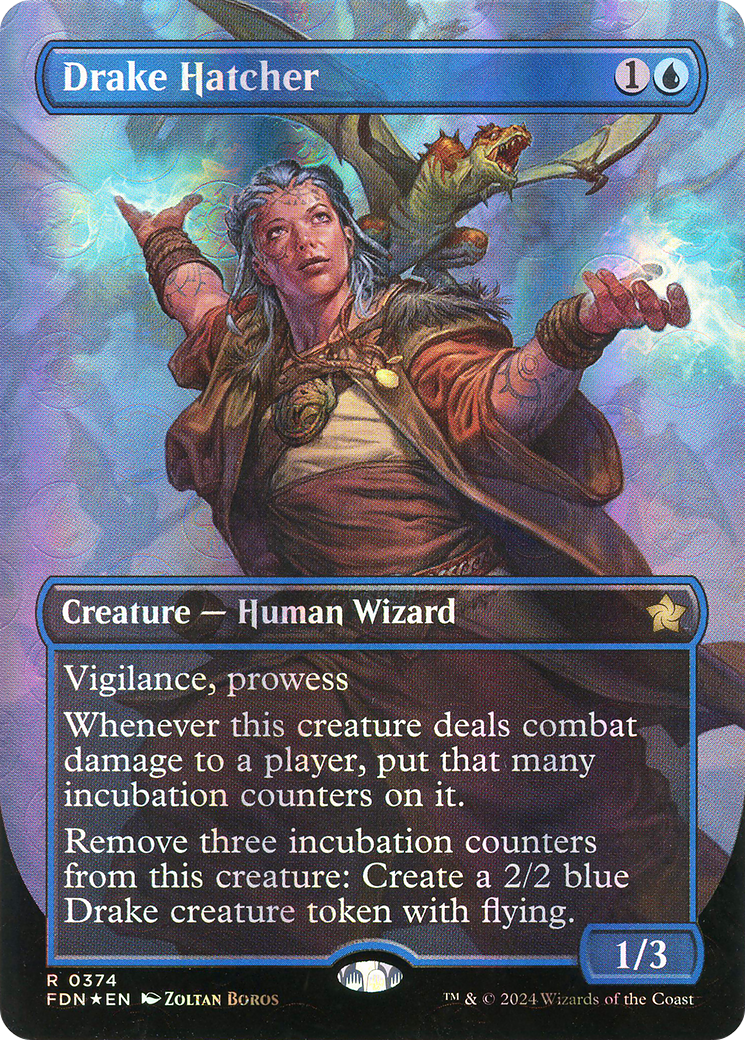 Drake Hatcher (Borderless) (Mana Foil) [Foundations] Foil