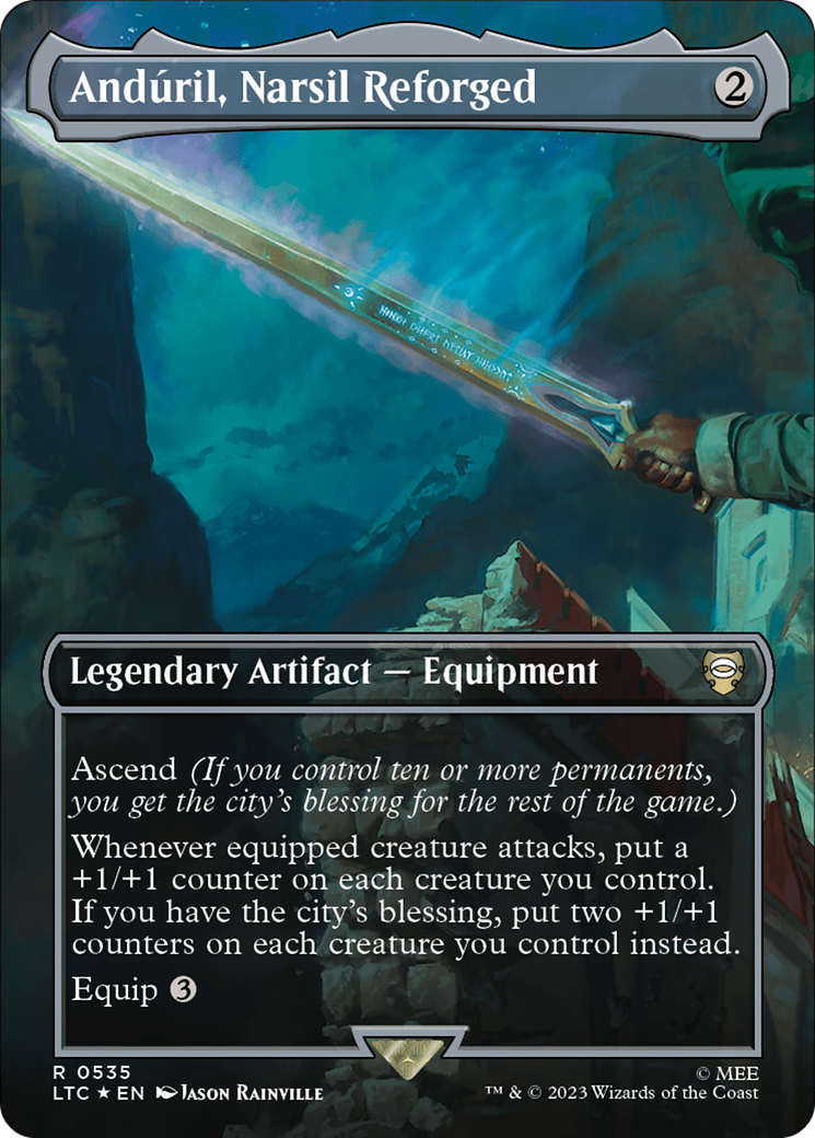 Anduril, Narsil Reforged (Borderless) (Surge Foil) - Tales of Middle-earth Commander Foil