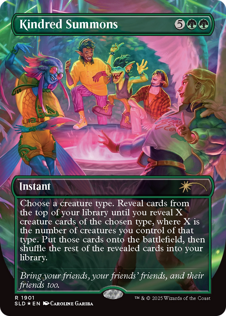 Kindred Summons (Double Rainbow Foil) [Secret Lair Drop] (Borderless) Foil