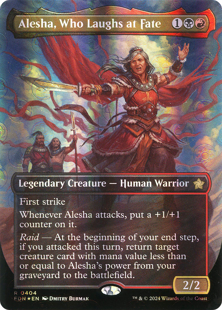Alesha, Who Laughs at Fate (Borderless) (Mana Foil) - Foundations Foil