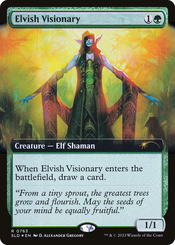 Elvish Visionary (Extended Art) [Secret Lair Drop]: (Extended Art) Foil