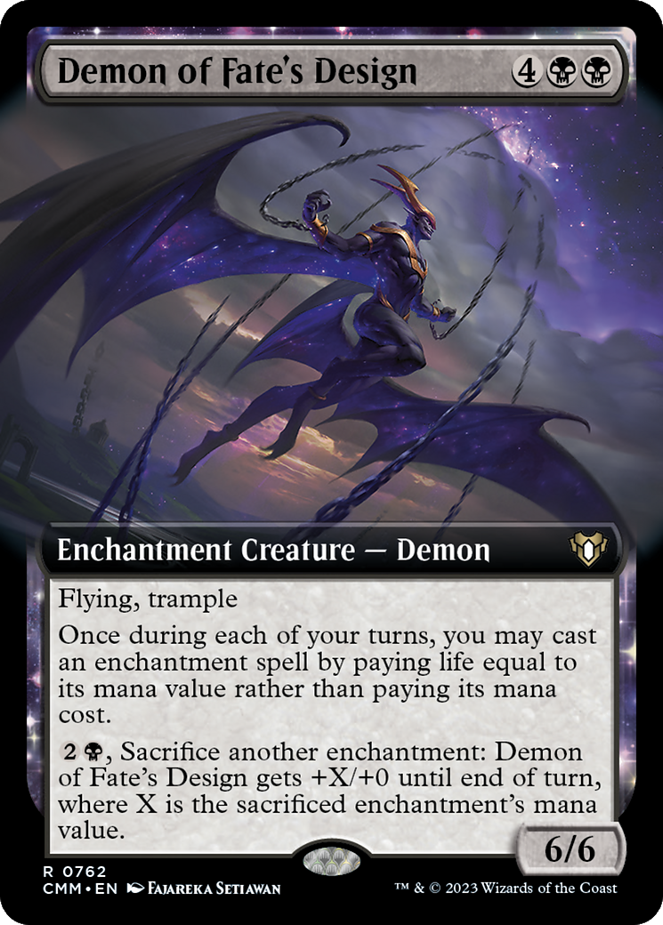 Demon of Fate's Design (Extended Art): (Extended Art, enchantment) [Commander Masters]