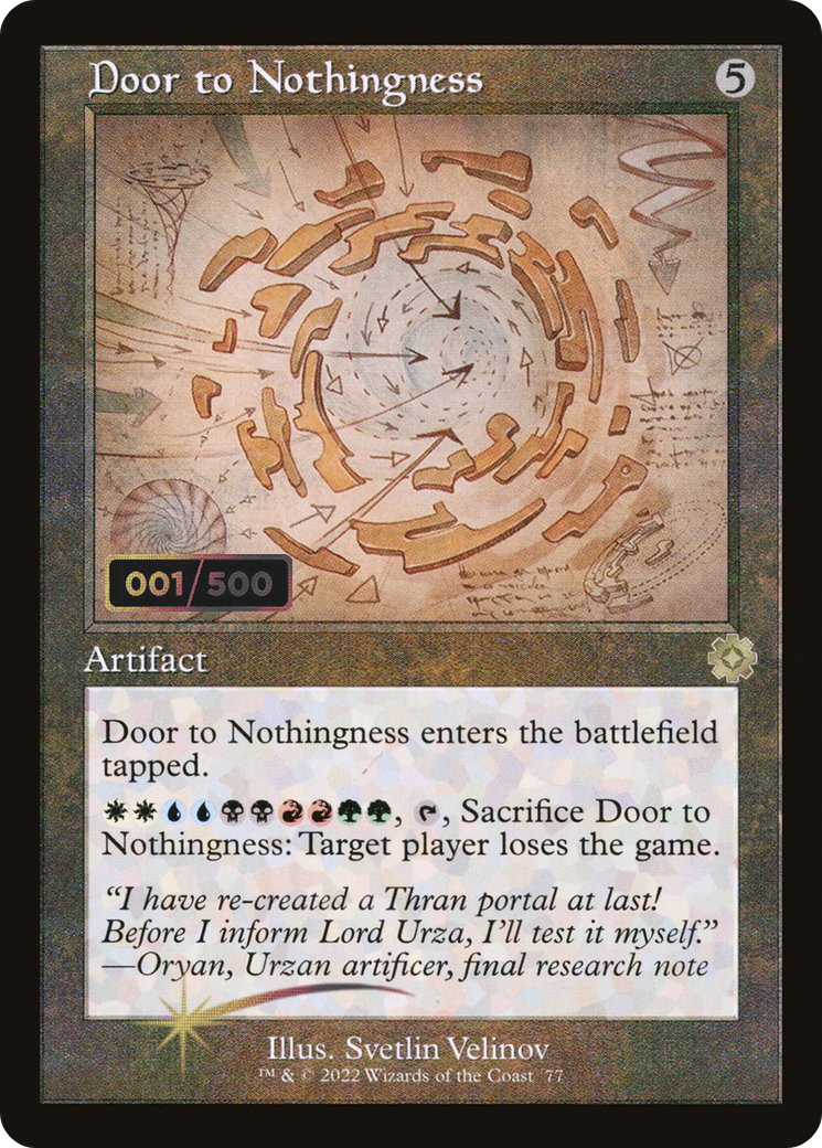 Door to Nothingness (Schematic) (Serial Numbered) [The Brothers' War Retro Artifacts] Foil