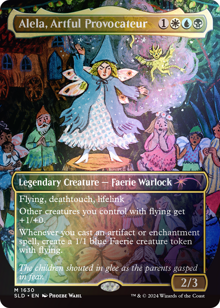 Alela, Artful Provocateur (1630) (Rainbow Foil) [Secret Lair Drop] (Borderless) Foil
