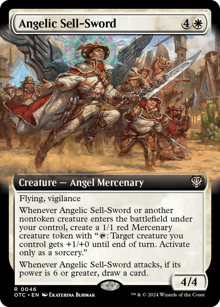 Angelic Sell-Sword (Extended Art) - Outlaws of Thunder Junction Commander: (Extended Art)