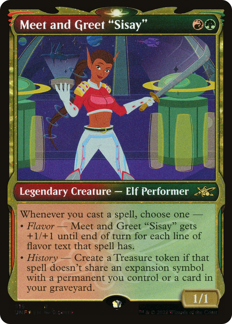 Meet and Greet "Sisay" (Showcase) (Galaxy Foil) - [Unfinity]: (Showcase) Foil