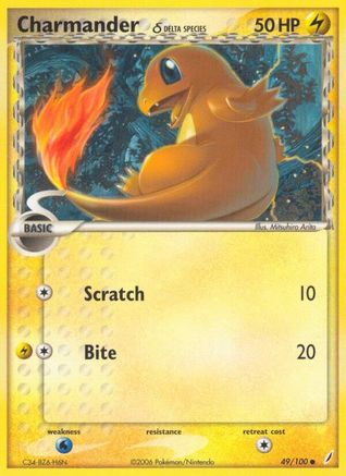 charmander shiny pokemon card (Singles) PokePort Cards Evolves from Charmander Charmander (Delta Species) 049 [Crystal