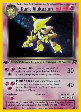 Dark Alakazam (1) (1) 001  - Unlimited Holofoil Team Rocket - Holo Rare