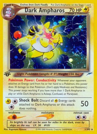 Dark Ampharos  - Unlimited Holofoil Neo Destiny - Holo Rare
