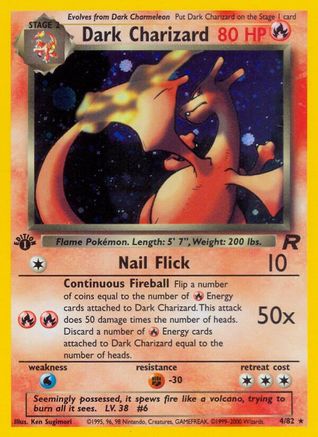Dark Charizard (4) (4) 004  - Unlimited Holofoil Team Rocket - Holo Rare