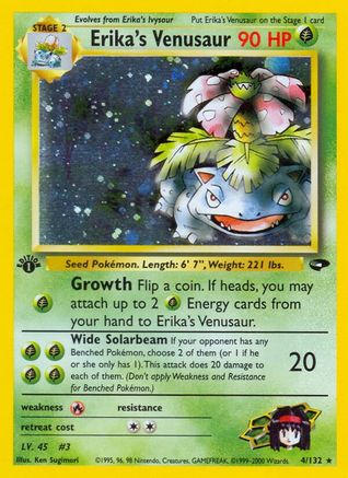 Erika's Venusaur 004  - Unlimited Holofoil Gym Challenge - Holo Rare