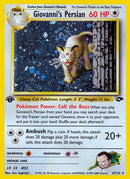 Giovanni's Persian 008  - Unlimited Holofoil Gym Challenge - Holo Rare