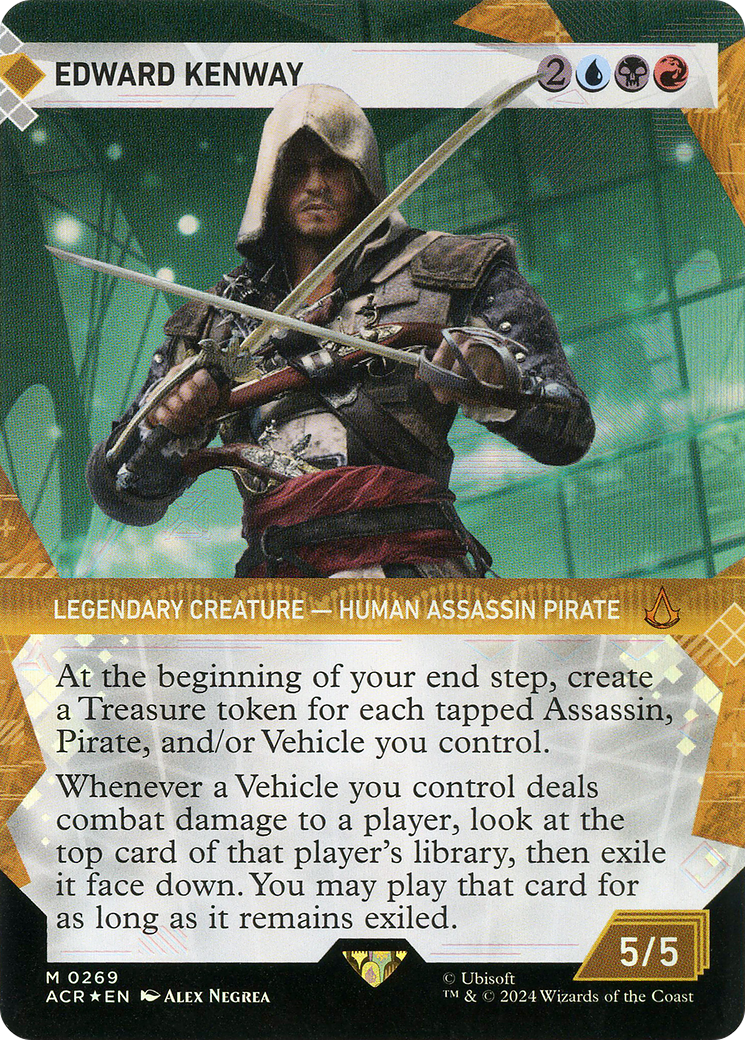 Edward Kenway (Showcase) (Textured Foil): (Showcase) (Borderless) [Assassin's Creed] Foil