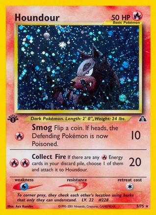 Houndour (5) [Neo Discovery]  - 1st Edition Holofoil