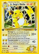 Lt. Surge's Raichu 011  - Unlimited Holofoil Gym Challenge - Holo Rare