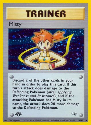 Misty (18) (18) 018  - Unlimited Holofoil Gym Heroes - Holo Rare