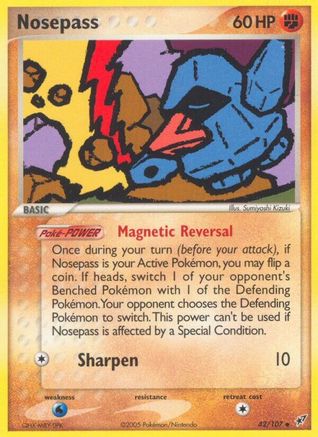 Nosepass - 42/107 [Deoxys] - Reverse Holofoil