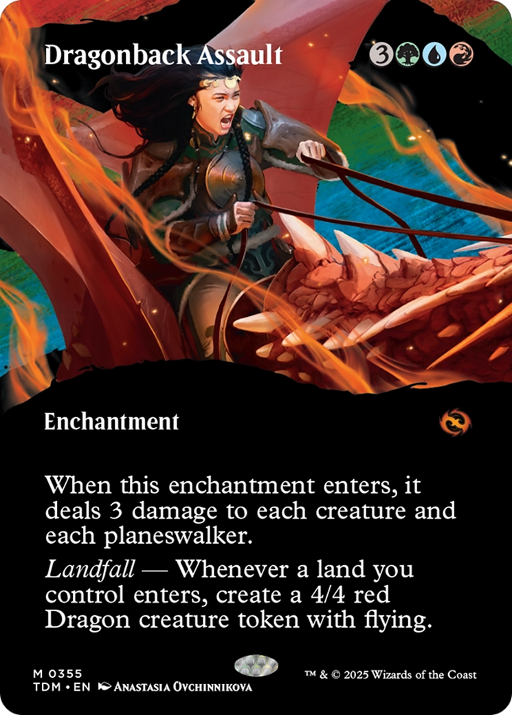 Dragonback Assault (Borderless): (Showcase, enchantment) [Tarkir: Dragonstorm]