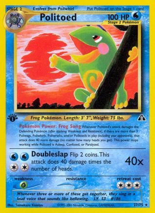 Politoed (27) (27) 027/75 [Neo Discovery]  - 1st Edition