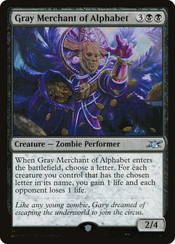 Gray Merchant of Alphabet (Galaxy Foil) [Unfinity] Foil