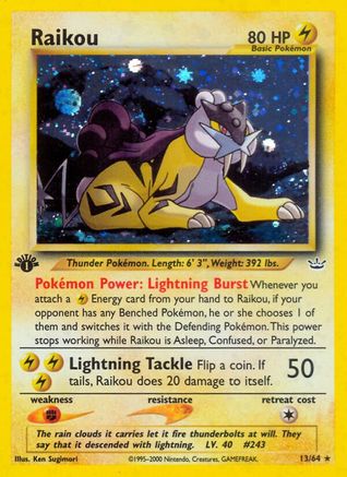 Raikou (13)/64  - Unlimited Holofoil Neo Revelation - Holo Rare