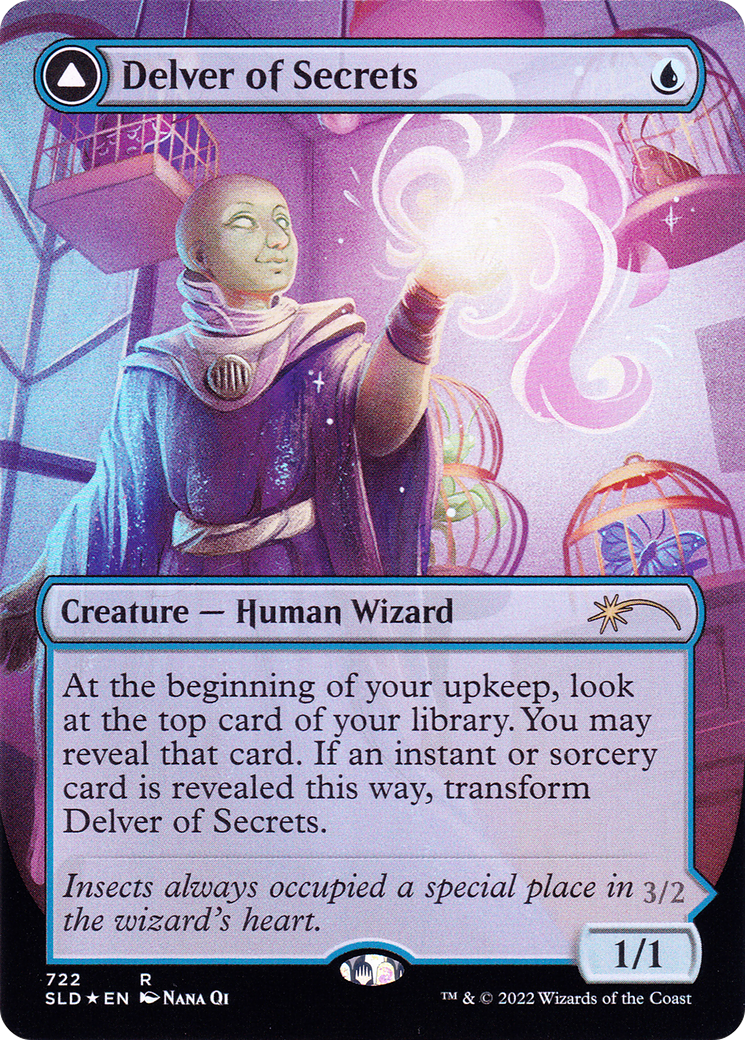 Delver of Secrets (Borderless) [Secret Lair Drop] Foil