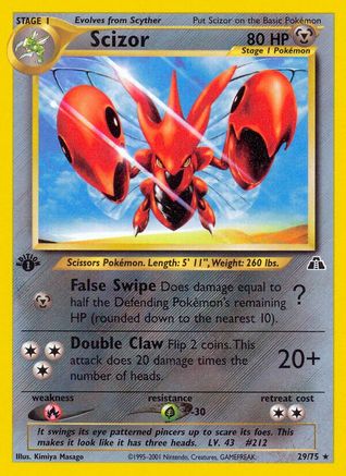 Scizor (29) (29) 029/75 [Neo Discovery]  - 1st Edition