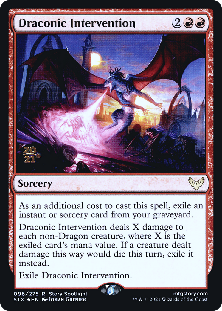 Draconic Intervention [Strixhaven: School of Mages Promos] Foil