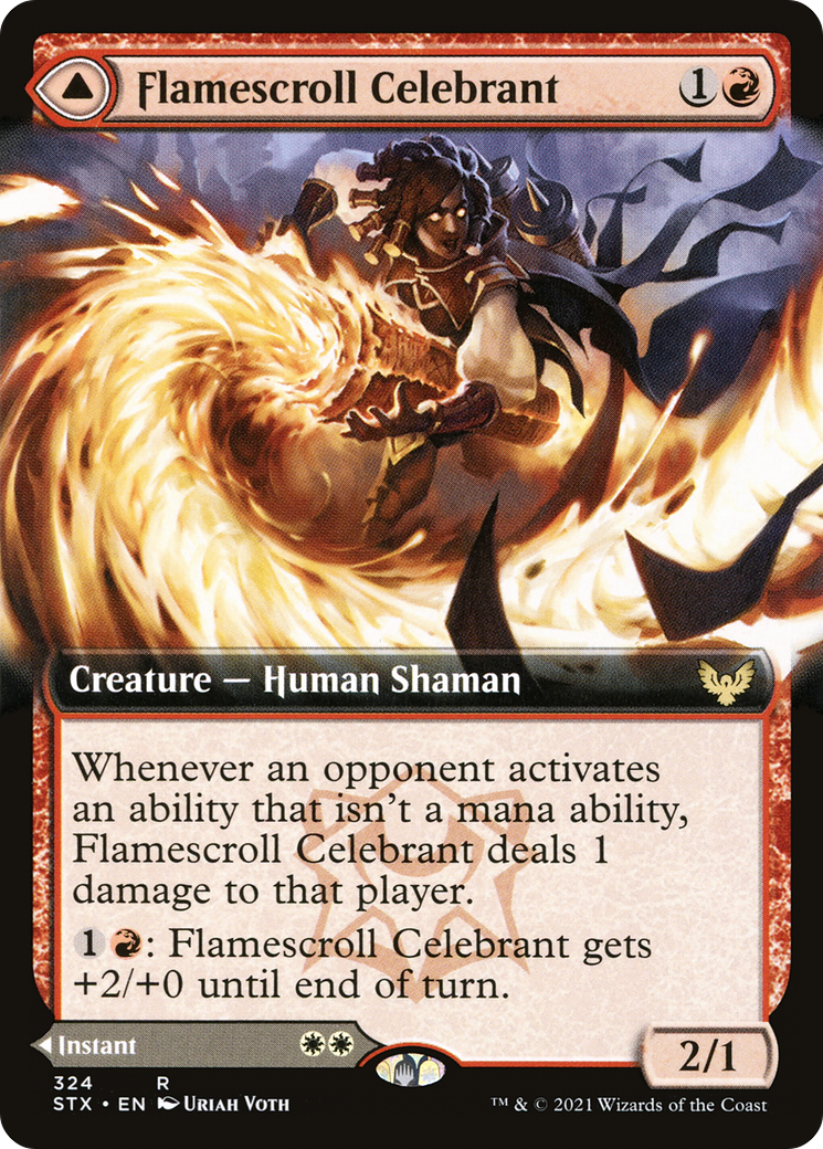 Flamescroll Celebrant (Extended Art): (Extended Art) [Strixhaven: School of Mages]