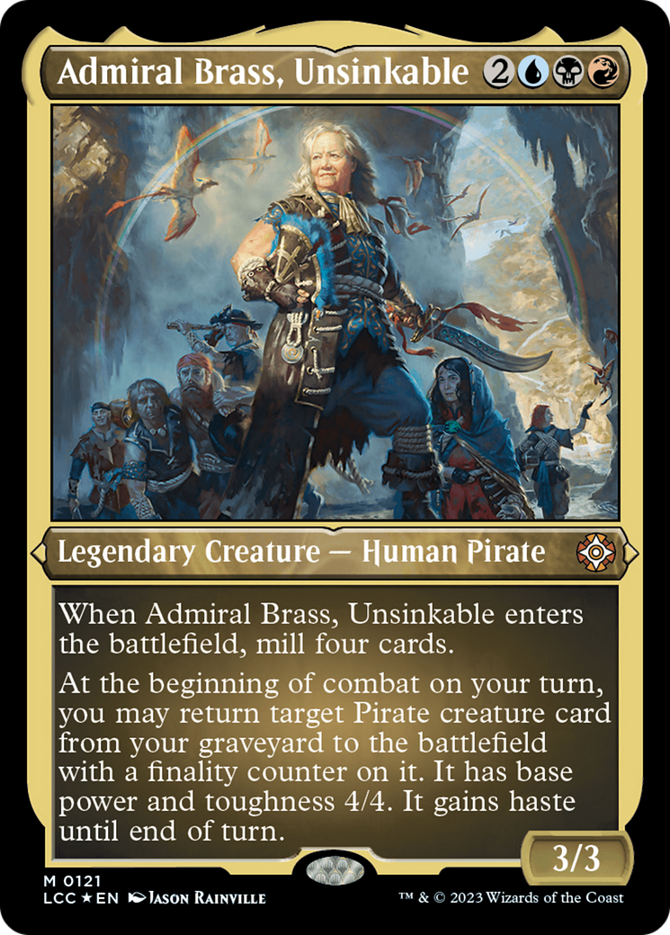 Admiral Brass, Unsinkable (Display Commander) - Thick Stock - The Lost Caverns of Ixalan Commander Foil