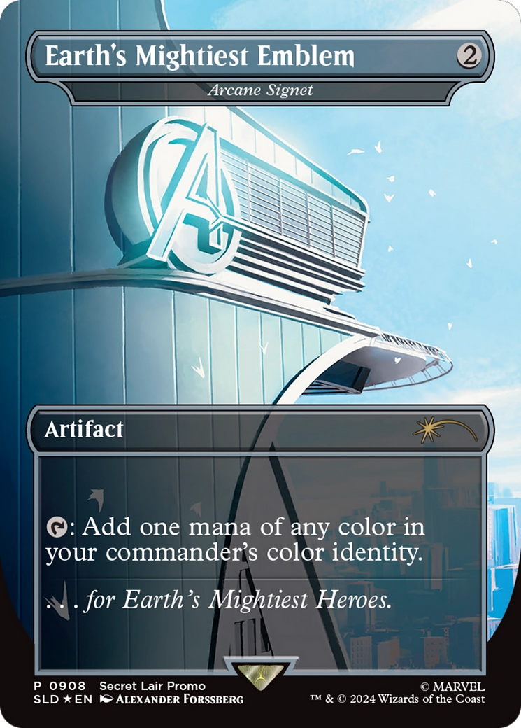 Earth's Mightiest Emblem - Arcane Signet (Rainbow Foil) (Borderless) [Secret Lair Drop] / Earth's Mightiest Emblem Foil
