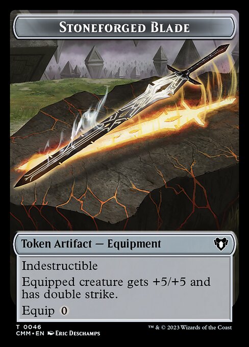 Treasure // Stoneforged Blade Double-Sided Token [Commander Masters To