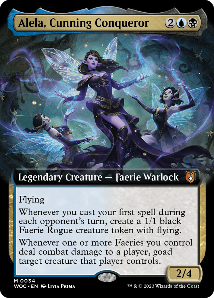 Alela, Cunning Conqueror (Extended Art) - Wilds of Eldraine Commander: (Extended Art)