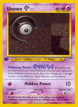 Unown [C] - 57/105 [WOTC Neo Destiny] - 1st Edition