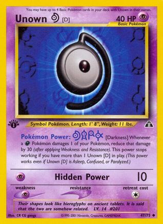 Unown [D] 047 [Neo Discovery]  - 1st Edition