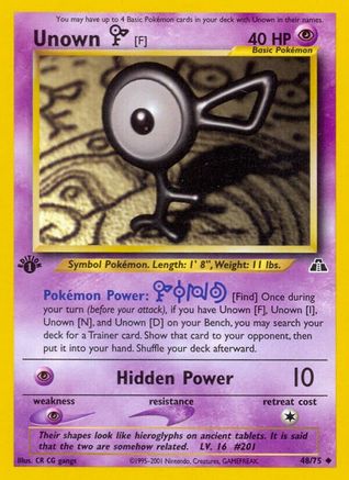 Unown [F] 048 [Neo Discovery]  - 1st Edition