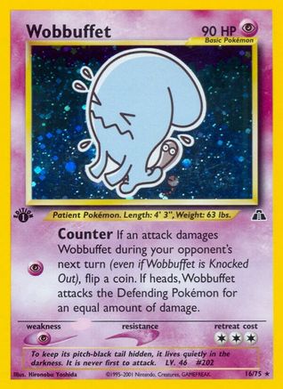 Wobbuffet (16) (16) 016/75 [Neo Discovery]  - 1st Edition Holofoil