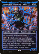 Hidetsugu, Devouring Chaos (Neon Blue): (Showcase) [Kamigawa: Neon Dynasty] Foil