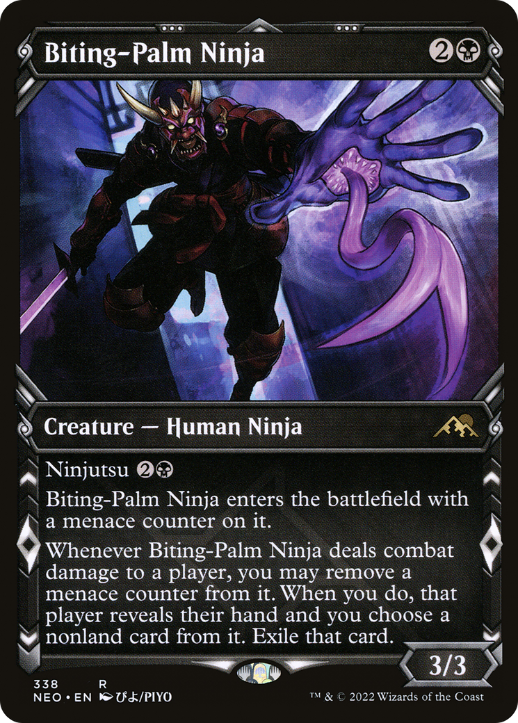 Biting-Palm Ninja (Showcase) - [Kamigawa: Neon Dynasty]: (Showcase)