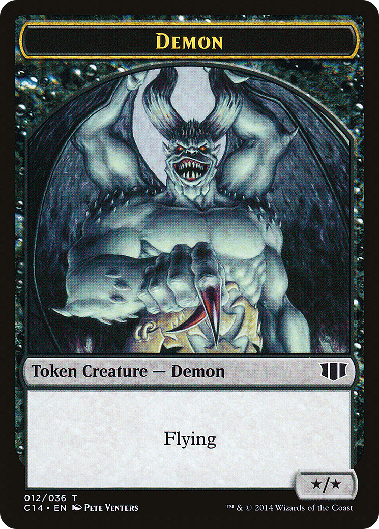 Demon (*/*) // Zombie (Black) Double-sided Token - Commander 2014 Tokens