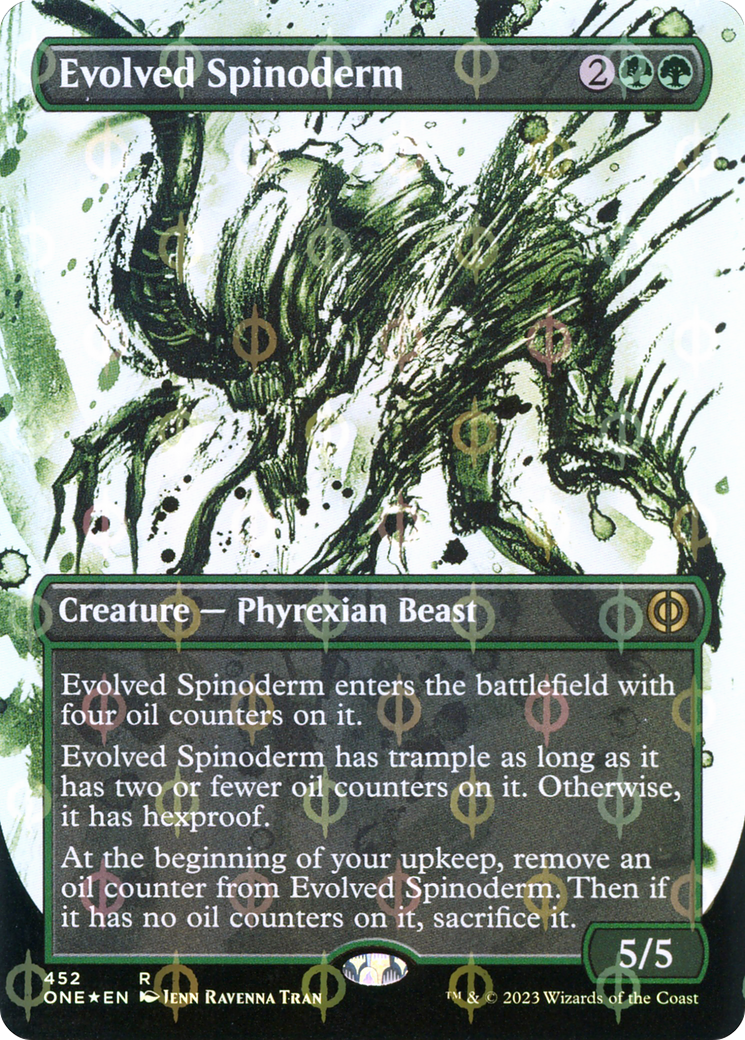 Evolved Spinoderm (Showcase) (Step-and-Compleat Foil): (Showcase) (Borderless) [Phyrexia: All Will Be One] Foil