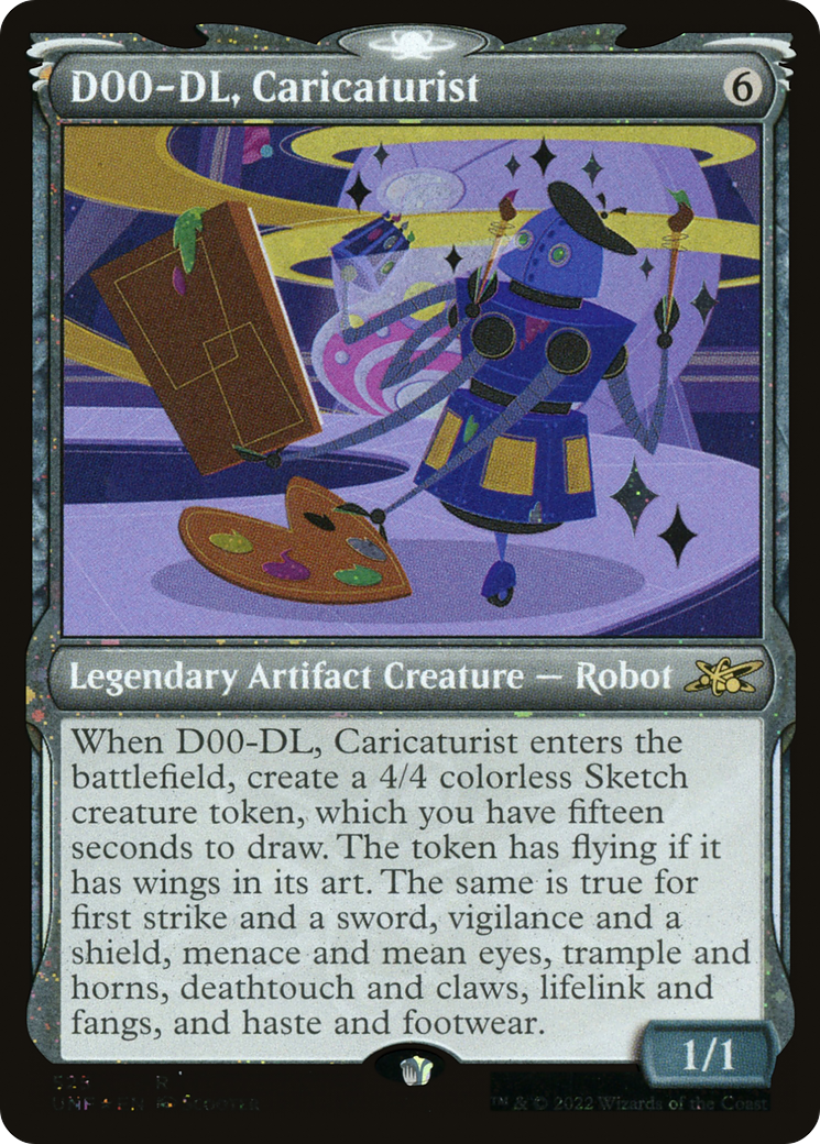 D00-DL, Caricaturist (Showcase) (Galaxy Foil) - Unfinity: (Showcase) Foil