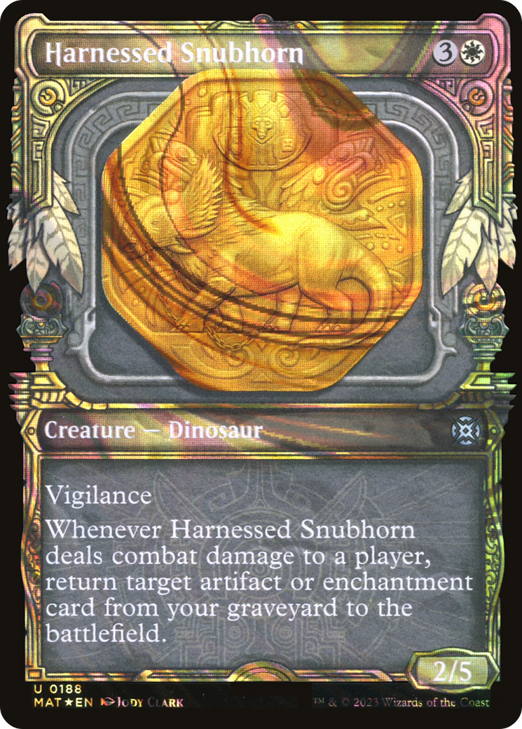 Harnessed Snubhorn (Halo Foil): (Showcase) [March of the Machine: The Aftermath] Foil
