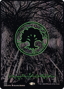 Forest (Phyrexian) - Full Art (Oil Slick Raised Foil) - [Phyrexia: All Will Be One] (Borderless) Foil