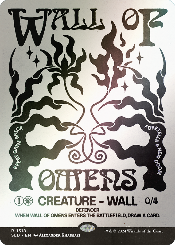 Wall of Omens (Rainbow Foil) [Secret Lair Drop]: (Showcase) (Borderless) Foil