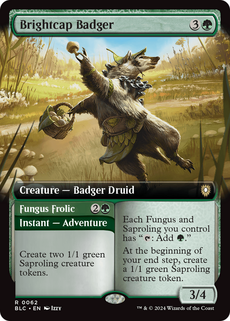 Brightcap Badger (Extended Art) [Bloomburrow Commander]