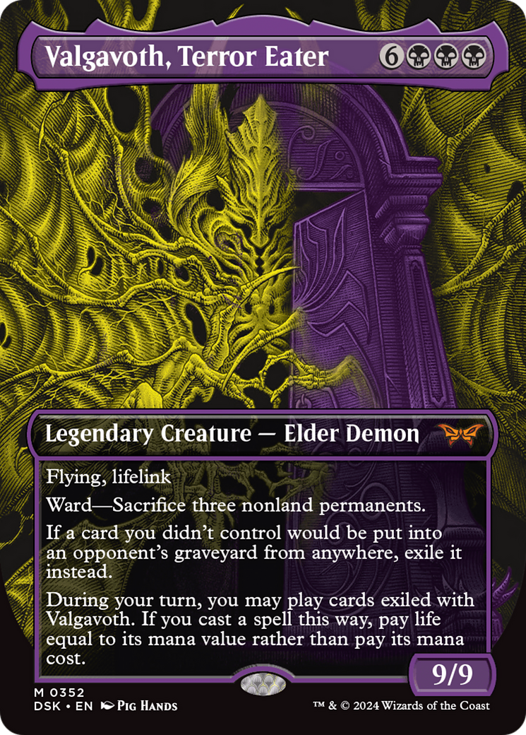 Valgavoth, Terror Eater (Showcase) [Duskmourn: House of Horror] (Borderless)