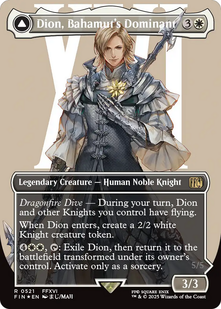Dion, Bahamut's Dominant (Borderless) (Surge Foil): (enchantment) [FINAL FANTASY] Foil